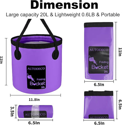 Collapsible Bucket 5 Gallon Container Folding Water Bucket Portable Wash Basin 20L