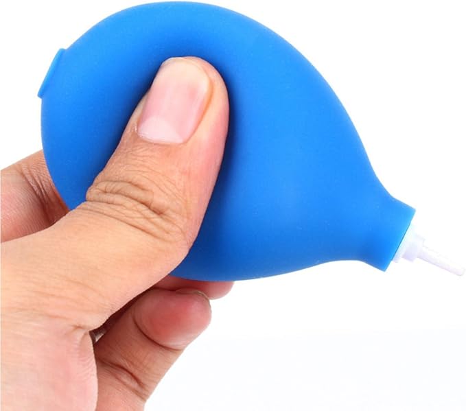 Mini Squeeze Ball Pump Duster Ear Mold Dust Cleaner Air Blower for Hearing Aids Camera Lens, Watch (Blue(Plastic))
