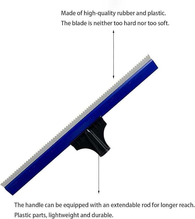 16in Epoxy Squeegee, Teeth Notched Squeegee for Self Leveling Cement Urethane Epoxy, Lightweight Professional Epoxy Tool for Garage Floors Driveways