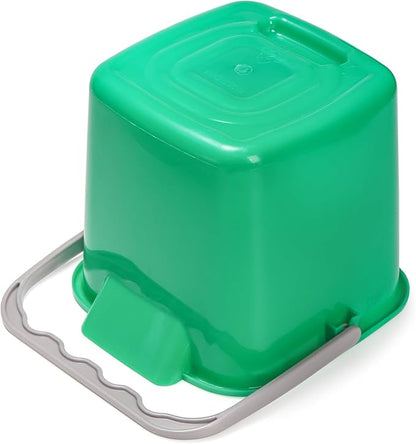 Peohud 4 Pack Sanitizing Buckets, 3 Quart Small Cleaning Buckets, Square Detergent Pail with Spout and Handle, Plastic Utility Bucket for Home Kitchen School Offices Commercial Use, Green