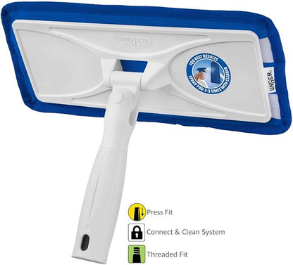 Unger SpeedClean Indoor Window Cleaner, Household Cleaning Supplies, Works with Glass and Natural Cleaners and Solutions, Attracts Dust and Dirt, Reusable Microfiber Pad