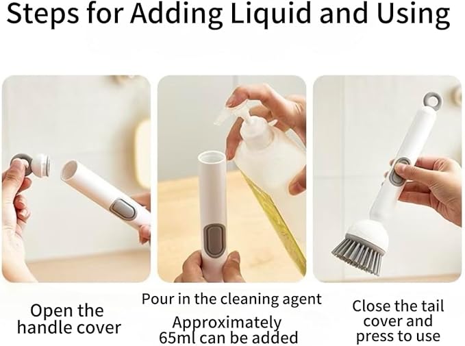 Dish Brush -6-in-1 Dish Brush with Detergent Dispenser - Adjustable Angle & Rotating Scrub Brush for Pots, Pans, Dishes & Utensils | Kitchen Cleaning Brush with Wall Mount for Sink, Stove & Cookware