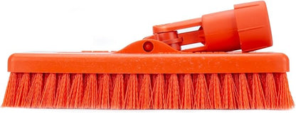 SPARTA 3638831EC24 Polyester Rectangle Scrub Brush, Floor Brush, Cleaning Brush With Swivel Head For Cleaning, 8 Inches, Orange