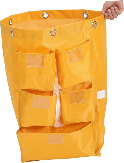 Janitorial Cart Bag Waterproof Canvas Cleaning Tote Large Capacity Cleaning Supply Bag for Housekeeping and Trash Collection