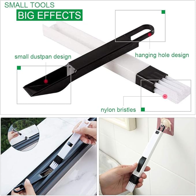 Window Groove Cleaning Brush Window Cleaner Tools,Hand-held Sliding Door Track Cleaning Brushes 6 Pieces for Sliding Door/Car Vents/Tile Lines/Shutter/Air Conditioner/Keyboard