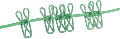 ALINNA Retractable Portable Clothesline, Travel Clothesline with 12 Clothespins for Indoor Laundry Drying, Outdoor Camping Accessories (Green)