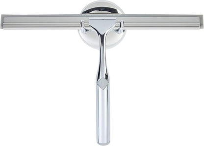 Better Living Deluxe Shower Squeegee, Multi-Purpose Silicone Squeegee Blade with Storage Hook, Rust-Proof Heavy Duty Window, Glass Shower Door Scrubber, Windshield Wiper, 10", Chrome