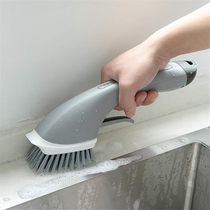 Yosoo Automatic Soap Dispensing Brush, Professional Anti Skid Handle, Easy to Use, with Pot Brush for Sink Kitchen (2)