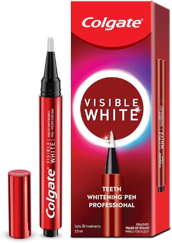 Colgate Visible White Teeth Whitening Pen, Teeth Stain Remover to Whiten Teeth Leave On Teeth Whitening Treatment with Active Oxygen Technology, Whitens Teeth in 14 Days 13g/0.5oz