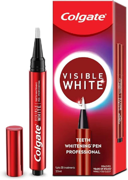 Colgate Visible White Teeth Whitening Pen, Teeth Stain Remover to Whiten Teeth Leave On Teeth Whitening Treatment with Active Oxygen Technology, Whitens Teeth in 14 Days 13g/0.5oz
