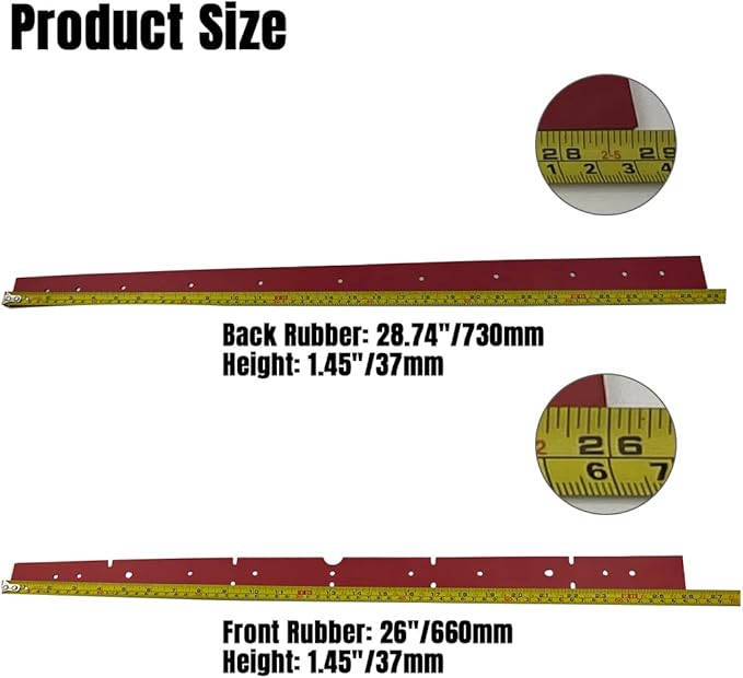 Emotor 26 Inch Rubber Squeegee fit for 15 inch EM-25 Emotor-25 Floor Scrubber Machine(A Pair)