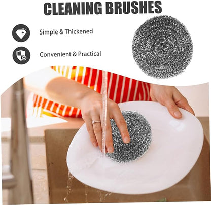 Unomor 8Pcs Stainless Steel Pot Balls Heavy Duty Wire Scrubbers for Kitchen Dish Removal Tool for Stovetops and Pots