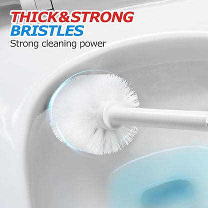 FORASTO 2Pack 2 in 1 Toilet Brush and Plunger Set, Extended Handle Plunger，Toilet Bowl Brush Plunger Set,Bathroom Cleaning Tools ，Toilet Brush Plunger Combo，Cleaning Brush，Cleaning Supplies(White)