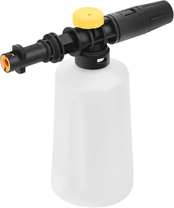 FUNTECK Foam Cannon Lance Compatible with Karcher K2/K3/K4/K5/K6/K7 Pressure Washer, Adjustable Soap Dispenser for Cleaning Vehicles, Cars, Motorcycles and Bikes, 700 ml