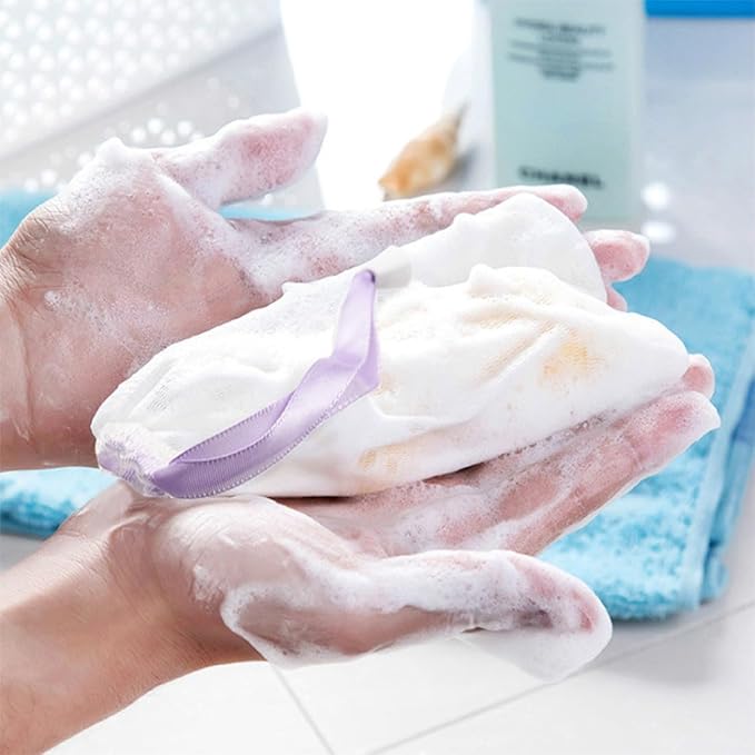 ELANE 20 Pcs Soap Mesh bag,Mesh Soap Bags for Soap Bars,Soap Exfoliating Saver Bag for Foaming and Drying,Hangable(Random colors)