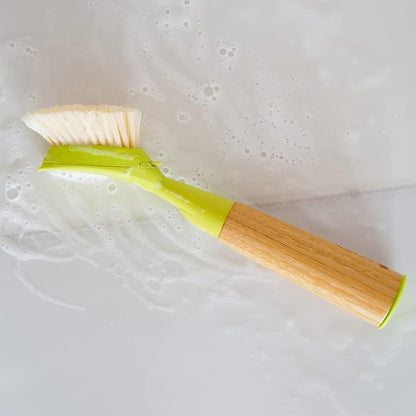 Full Circle Dish Brush Suds Up Soap Dispensing Bamboo Handle with 2-Pack Replacement Heads