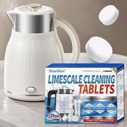24 Packs Powerful Limescale Cleaning Tablets - Efficient Water Bottle Cleaning Tablets Perfect for Water Bottles, Tumblers, Removes stubborn stains KETTLE & Coffee Cup Cleaner (In Stock at the US)