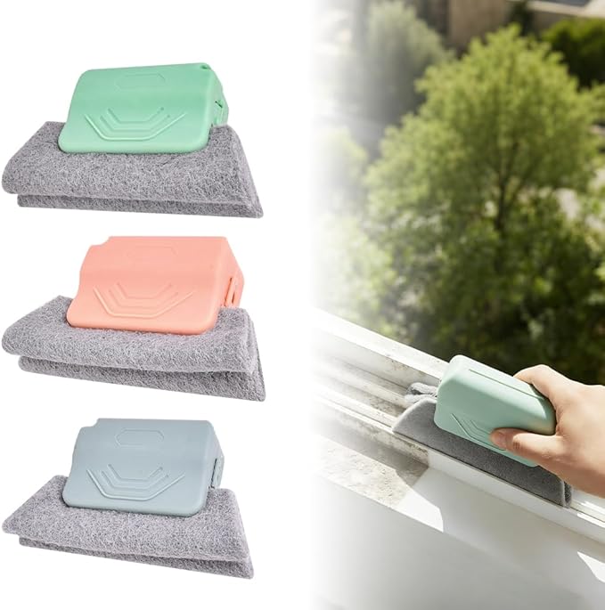 Magic Window Track Cleaner, 2026 Upgraded Handheld Window Track Cleaning Brush Tools Set, Grooves Cleaning Brush Tools Set, Tile Grout Lines, Shutter Slats, Car AC Vents and Narrow Gaps (3)