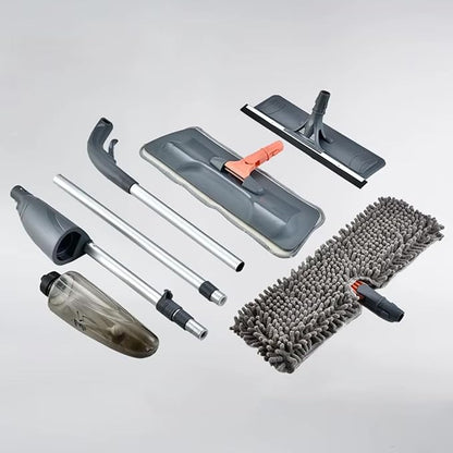 3-in-1 Spray Mop Set with Double-Sided Chenille, Microfiber, and Squeegee Pads - Lightweight Aluminum Handle, 520ML Water Tank, All-Floor & Window Cleaning (Stella - LV-S03)