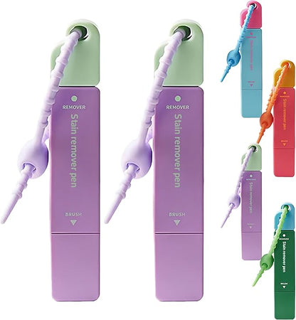 Double-Headed Instant Stain Remover Pen, Portable Dual-Tip Stain Remover Pen for Clothes Spot, Instant Fabric Stains Removers Pens for Oil Wine and Food Stains, Dates, Office, Travel Using (Purple)