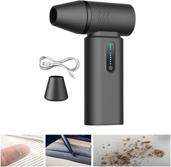 Mini Jet Dry Blower Hair Dryer Multi-use Turbofan Turbine Snow Blower for Cleaning of Keyboards & Laptop Hair Cleaning, Black