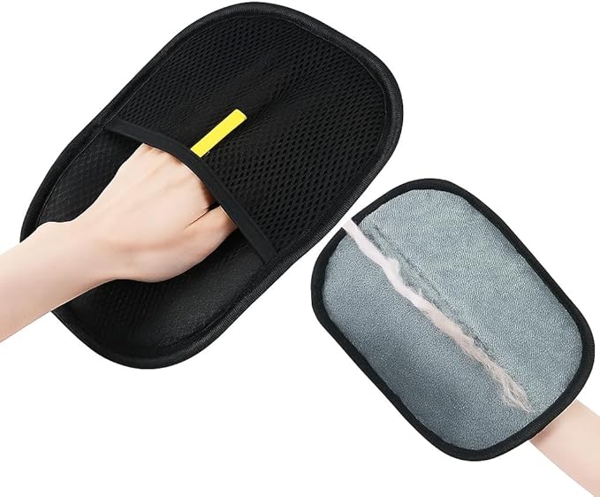 2 Pack Pet Hair Remover Gloves for Furniture & Clothes – Reusable Lint Remover Mitt for Dog & Cat Fur – Easy Clean Fur Remover for Couch, Carpet, Car Seats