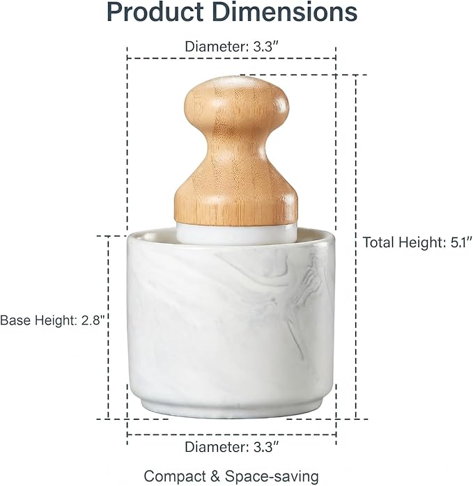 Bamboo Dish Brush Set with Sponge Holder, Kitchen Cleaning Kit, Durable Scrubber Tools, Natural Handle, Stylish Countertop Organizer for Sink Accessories - Marble