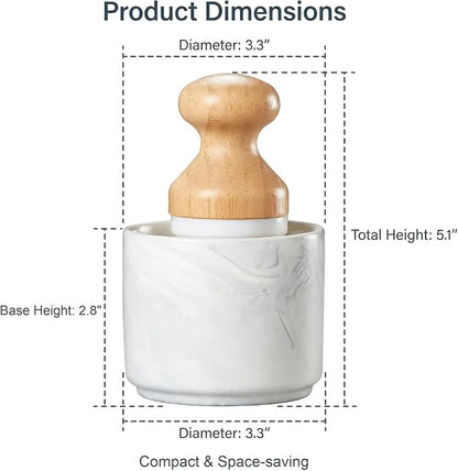 Bamboo Dish Brush Set with Sponge Holder, Kitchen Cleaning Kit, Durable Scrubber Tools, Natural Handle, Stylish Countertop Organizer for Sink Accessories - Marble