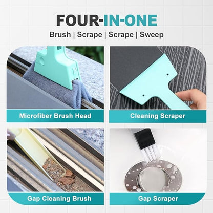 Magic Window Track Cleaner, 2026 Upgraded Window Groove Cleaning Brush Tools Set, Hand-held Window Track Cleaner Brushes Tools Set for Window lides Gaps Tile Lines Shutter Car Vents (Blue 3pcs)