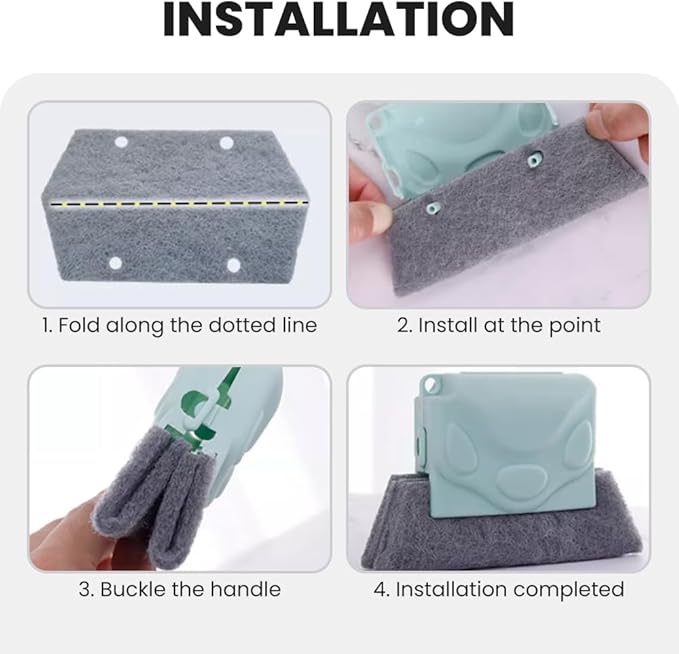Magic Window Track Cleaner, Upgraded Window Groove Cleaning Brushes for Sliding Doors, Gaps, Tiles, Shutters, and Car Vents (2, Green)