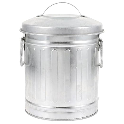 Zerodeko Ash Bucket with Lid Galvanized Iron Metal Fireplace Charcoal Bucket Ash Can Coal Bucket Small Trash Can Pen Storage Kitchen Compost Bin for Burning Stove B
