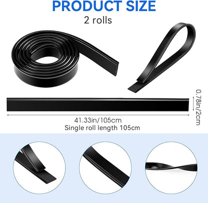 2 Roll Rubber Squeegee Replacement Blades, 41 Inch Squeegee Blade Silicone Squeegee Rubber Replacement Black Squeegee Scrubber Squeegee Refill Blades Head for Windows, Glass Cleaning, Shower Doors