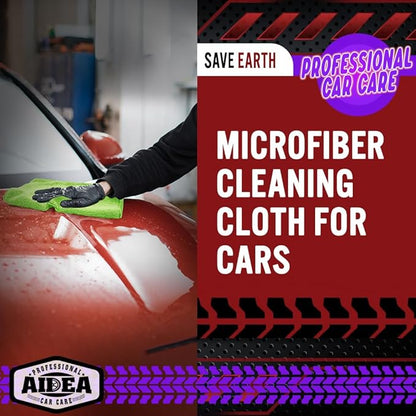 AIDEA Microfiber Cleaning Cloth, 10PK, Microfiber Towels for Cars, Premium All Purpose Car Cloths, Dusting Cloth Cleaning Rags, Absorbent Towels for SUVs, House, Kitchen, Window, 12"×12", Green