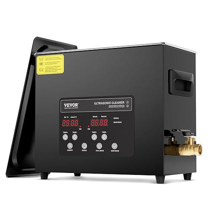 VEVOR 6L Ultra Sonic Cleaner, 180W Digital Ultrasonic Cleaning Machine with Gentle Mode & Upgraded Degassing, 40kHz Industrial Ultrasound Cleaner with Heater & Timer for Retainer, Jewelry, Tools