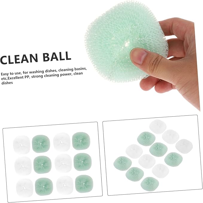 24pcs Cookware Cleaner Ball for Removing Dirty Kitchen Scouring Cleaning Balls Random Color