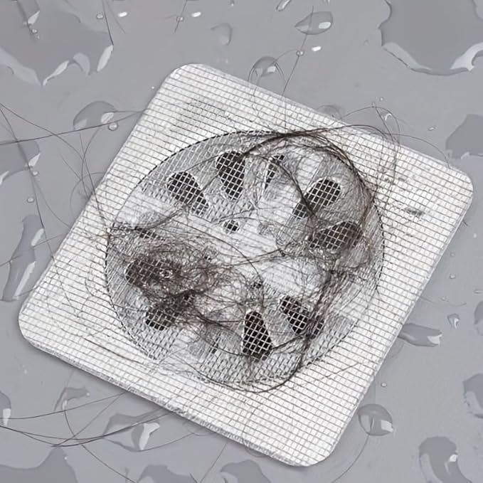 Shower Drain Cover Hair Catcher - 50 Pcs Disposable Hair Drain Stickers Shower Drain Mesh Stickers, Bathroom, Laundry, Bathtub, Kitchen, Sink, for Human and pet Hair (50)