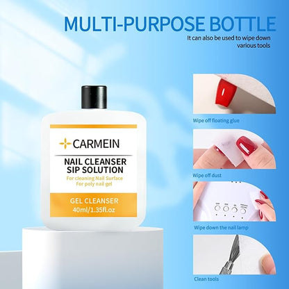 Poly Gel Slip Solution & Nail Cleaner - Professional Polyester Nail Gel Surface Cleaner for Nail Care (2pcs)40ml/1.35 fl oz
