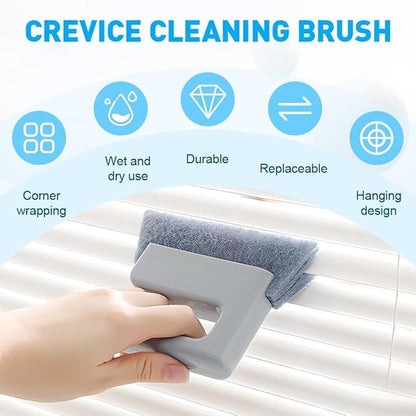 Window Track Cleaner,Multifucation Window Groove Cleaning Brush Tools Set,Sliding Door Track Cleaner Tool,Handheld Cleaning Brush for Window lides Gaps,Shutter Slats,Car Vents (2PC White)