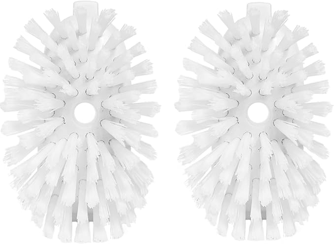 Dish Brush Refills, Dish Scrubber Replacement Heads Compatible with OXO Soap Dispensing Dish Brush, Nylon Bristles with Built-in Scraper, Suitable for Non-Stick Cookware, 2 Pack