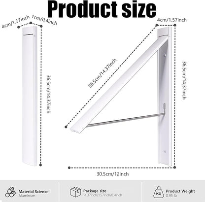 Ithywat Retractable Clothes Drying Rack，Space Saver Wall Mounted Folding Hanger for Laundry Room, Closet Storage Organization, Easy Installation Aluminum Dryer White