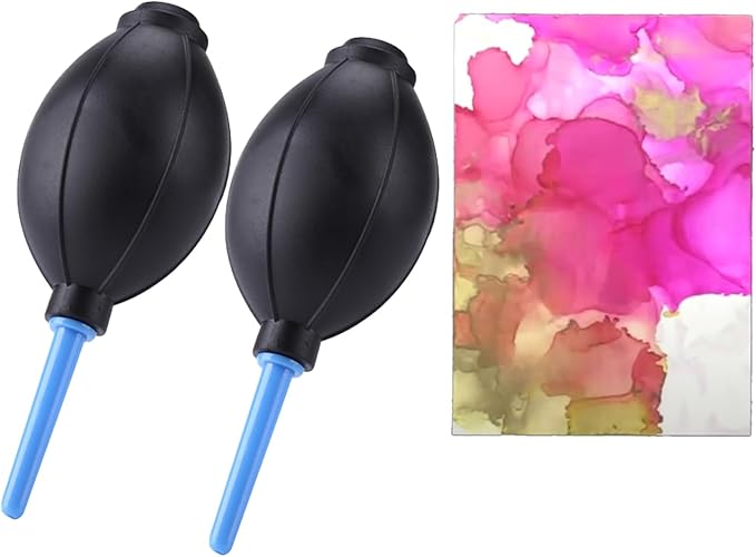 BAOFALI 2PCS Soft Rubber Alcohol Ink Air Blower Dust Chips Camera Cleaner Craft Arts Painting Drawing Ink Black Blower Pump Hand Held Tool