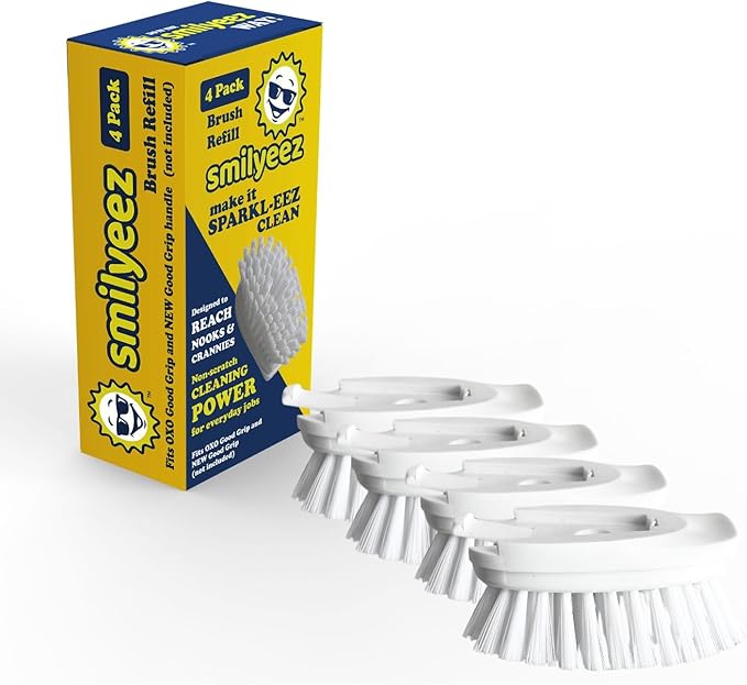 Smilyeez Replacement for OXO Dish Brush Refill Head, 4-Pack, Easy to Install Dish Brush Replacement Head, Dishwand Refills for OXO Brush