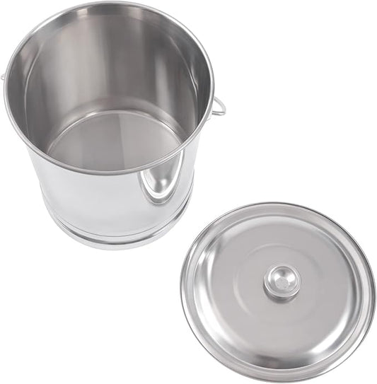 14L/3.7 Gallon Compost Bin Metal Compost Bucket, Stainless Steel Bucket Milk Pail with Lid, Food Scrap Slop Buckets Metal Pail with Lid for Home Kitchen Food Waste & Garden Supplies