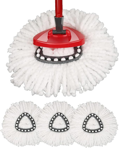 Mop Replace Head [ 3 Pack ] Mop Refills Compatible with Triangle Spin Mop, Made of Microfiber, Deep Cleaning Machine Washable and Easy-to-Replace