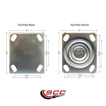 4406L6 FG4406L60000 Rubbermaid Cart Replacement 6 Inch Caster Kit - Fits Rubbermaid Heavy Duty Platform Truck 4406, A Frame Panel Truck 4462 and Sheet & Panel Truck 4467 - Service Caster Brand
