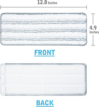 BOSHENG Flat Mop Pads, Mop Replacement Pads, Stronger Absorbent Microfiber Mop Pads, Machine Washable Pads, Refill 3 Packs