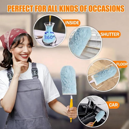 40 Count Duster Refills for Swiffe Duster,360° Heavy Duty Duster Refills, Disposable Microfiber Duster for Cleaning Dusting Furniture Blind Ceiling Fan (40 Count Refills+2 Handle)
