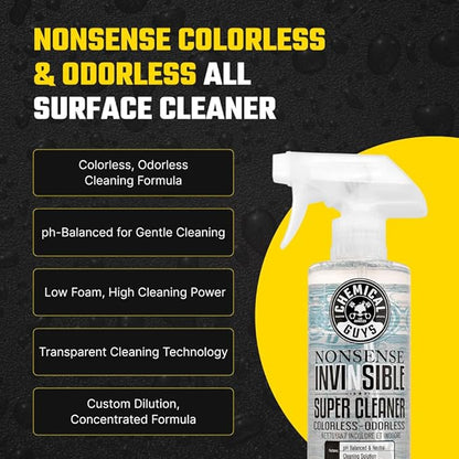 Chemical Guys Nonsense, Odorless Cleaner For Car Interior and Exterior All Purpose Cleaning Spray for Vinyl, Rubber, Plastic, Carpet, Upholstery, and Engine Bays Foaming Deep Cleaning Formula 16 oz