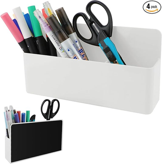 KITANIS Magnetic Pen Holder,3 Compartments Magnetic Dry Erase Marker Holder,Extra Strong Magnet Storage Marker Pen Pencil Organizer for Refrigerator,Whiteboard,Locker Accessories(Long Style)
