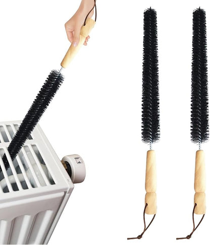 2Pcs Radiator Cleaner Brush, Radiator Duster Brush Cleaning Brush, Dryer Lint Brush Vent Cleaner, 16 inch Long Flexible Refrigerator Coil Soft Bristile Brush, Washer Dryer Organizer